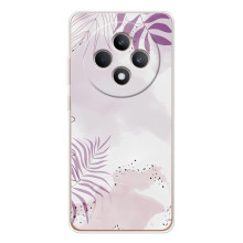 Чохол з квітковим принтом на ОППО Рено 12 Ф (Фіолетове листя)