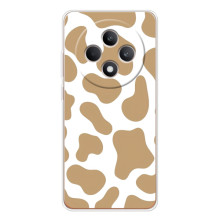 Чехол с принтом коровы на ОППО Рено 12 Ф (Бежевый принт)