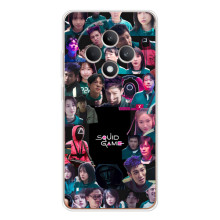 Чехол Гра в кальмара для OPPO Reno 12 F – Коллаж игры кальмара