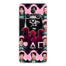 Чехол Гра в кальмара для OPPO Reno 12 F – Персонажи игры кальмара