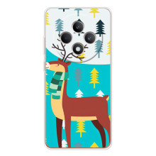 Силіконовий бампер з картинкою звірів для OPPO Reno 12 F (Олень із шарфом)