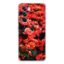 Чехлы с Цветами для OPPO Reno 12 Pro (VPrint) (Цветы красные)