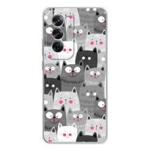 Чехлы с Котиками для OPPO Reno 12 Pro (VPrint) (Рисованные котики)