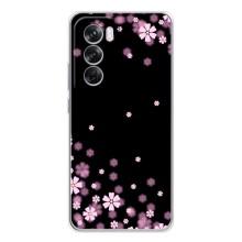 Чехол для Оппо Рено 12 Про - с принтом (Дизайнерские) (AlphaPrint) (Цветочки маленькие)