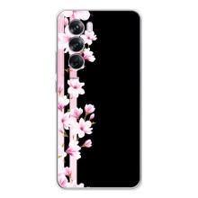 Чехол для Оппо Рено 12 Про - с принтом (Дизайнерские) (AlphaPrint) (Цветочки)
