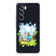 Чохол Майнкрафт на OPPO Reno 12 Pro (AlphaPrint) Minecraft (персонажі Minecraft)