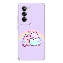 Чехол на Оппо Рено 12 Про с Котами (VPrint) (Радужные котики)