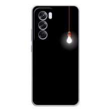 Чохол з картинками на чорному фоні для OPPO Reno 12 Pro – Лампочка