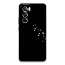 Чохол з картинками на чорному фоні для OPPO Reno 12 Pro – Ноти
