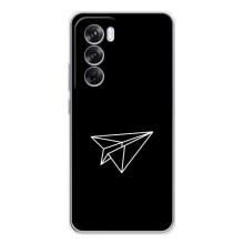 Чохол з картинками на чорному фоні для OPPO Reno 12 Pro – Літак