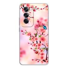 Чохол з картинкою Сакури на OPPO Reno 12 Pro – Метелики на сакурі