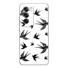 Чохол з пташками на OPPO Reno 12 Pro (VPrint) (Ластівки)