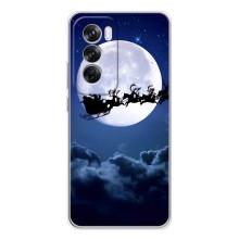 Чохол Санта Клаус для OPPO Reno 12 Pro – Санта - місяць