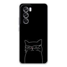 Чехол с рисунком кот на OPPO Reno 12 Pro – Равнодушный кот