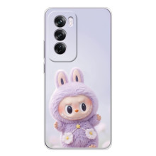 Чехол с принтом Лабубу для OPPO Reno 12 Pro – Фиолетовый Лабубу