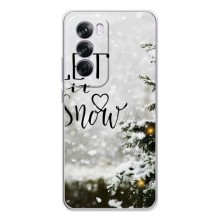 Новогодние, Праздничные Чехлы для OPPO Reno 12 Pro - 2024 год (Let it snow)