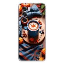 Чехол с уникальным дизайном «Осень с кофе» для OPPO Reno 12 Pro – Кофе и тыквы