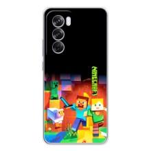 Чехлы для OPPO Reno 12 Pro (Персонажи Майн Крафт) (Герой Майнкрафт)