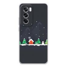 Силиконовый бампер на рождество для OPPO Reno 12 Pro (Город зимний)