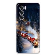 Силиконовый бампер на рождество для OPPO Reno 12 Pro (Поезд)