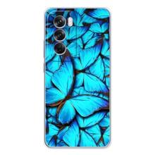 Силиконовый бампер с картинкой животных для OPPO Reno 12 Pro (Крылья бабочек)