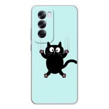 Силиконовый чехол с котиком для OPPO Reno 12 Pro – Падающий кот