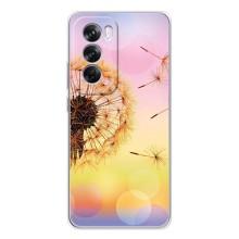 Силиконовый Чехол с одуванчиками на OPPO Reno 12 Pro – Цветок-одуванчик