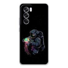 Силиконовый Чехол с принтом "Космонавты" на OPPO Reno 12 Pro – В руках земля