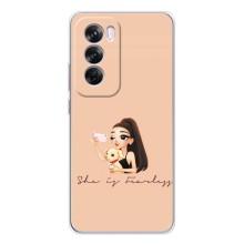 Силиконовый Чехол на OPPO Reno 12 Pro с картинкой Стильных Девушек (С собакой)