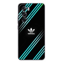 Чехлы Адидас для OPPO Reno 12 (AlphaPrint) (Адидас с полосами)