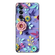 Чехлы с Цветами для OPPO Reno 12 (VPrint) (Цветочный дизайн)