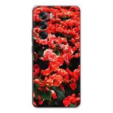 Чехлы с Цветами для OPPO Reno 12 (VPrint) (Цветы красные)