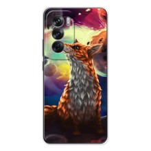 Чехлы с картинкой Лисички для OPPO Reno 12 (VPrint) (Лисица в космосе)