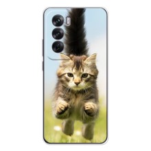 Чехлы с Котиками для OPPO Reno 12 (VPrint) (Прыжок кота)