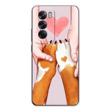 Чехлы с собаками для OPPO Reno 12 (VPrint) (Любовь к собакам)