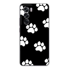 Чехлы с собаками для OPPO Reno 12 (VPrint) (Следы собаки)