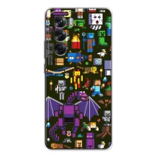 Чехол Майнкрафт на OPPO Reno 12 (AlphaPrint) Minecraft (Коллаж Майнкрафт)