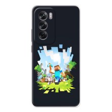 Чехол Майнкрафт на OPPO Reno 12 (AlphaPrint) Minecraft (персонажи Minecraft)