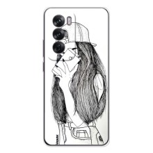 Чехол с печатью для OPPO Reno 12 - (Мода) (AlphaPrint) (Фото девочки)