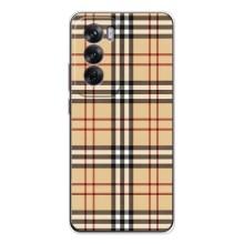 Чохол з Брендами одягу на Оппо Рено 12 – Burberry стиль
