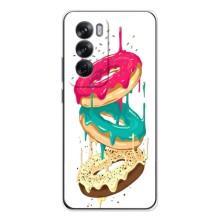 Чехол с изображением  вкусной еды для OPPO Reno 12 – Сочные пончики