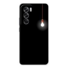 Чехол с картинками на черном фоне для OPPO Reno 12 – Лампочка