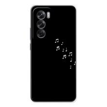 Чехол с картинками на черном фоне для OPPO Reno 12 – Ноты