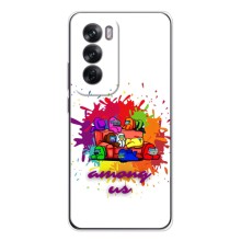 Чехол Амонг Ас для OPPO Reno 12 (AlphaPrint) (Яркий АмонгАс)