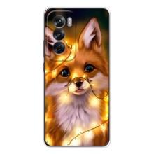 Чехол с Лисичкой для OPPO Reno 12 – Новогодний лисенок