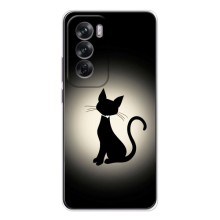 Чехол с принтом для OPPO Reno 12 (AlphaPrint) Модные коты (Силуэт котика)