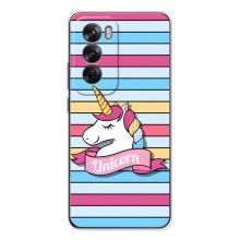Чехол для Оппо Рено 12 - (Единорожки - Новинки) (AlphaPrint) (Unicorn)