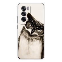 Чехол с птицами на OPPO Reno 12 (VPrint) (Сова)