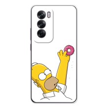 Чехол с Симпсонами для OPPO Reno 12 (VPrint) (Гомер с пончиком)