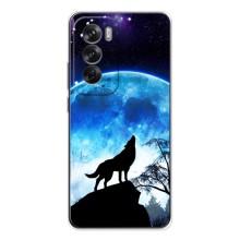 Чохол з Вовком на OPPO Reno 12 – Виє на місяць